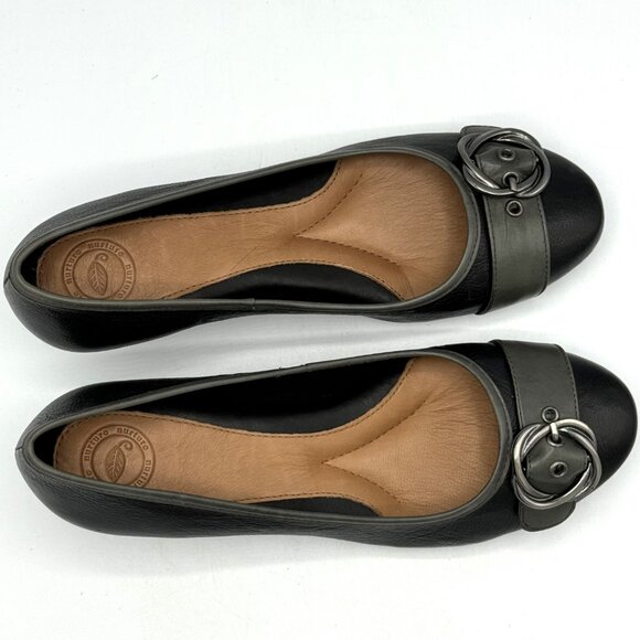 Nurture Canary 001 Black Wedge Heel Buckle Accented Shoes, Size 7-1/2 M With Box - Picture 7 of 9
